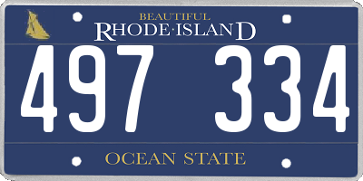 RI license plate 497334