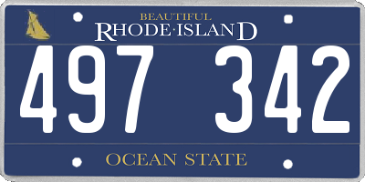 RI license plate 497342