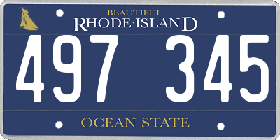 RI license plate 497345