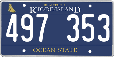RI license plate 497353