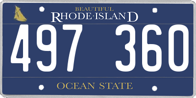 RI license plate 497360