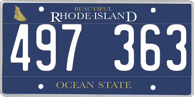 RI license plate 497363