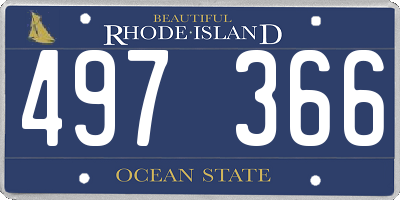 RI license plate 497366