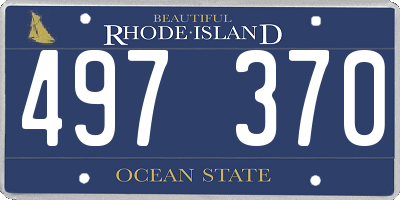RI license plate 497370