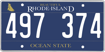 RI license plate 497374