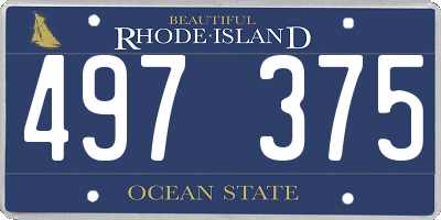 RI license plate 497375