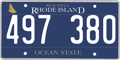 RI license plate 497380