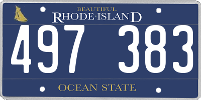 RI license plate 497383