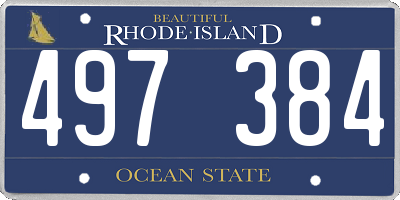RI license plate 497384