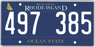RI license plate 497385
