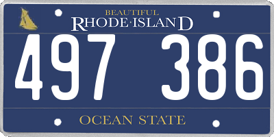 RI license plate 497386