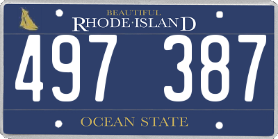 RI license plate 497387