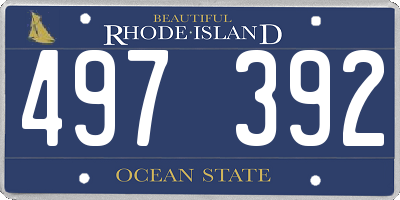 RI license plate 497392