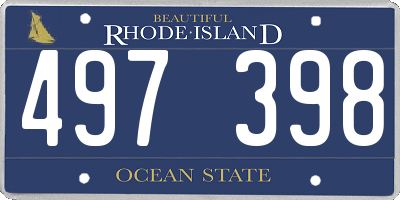 RI license plate 497398