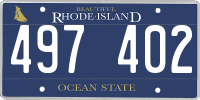 RI license plate 497402
