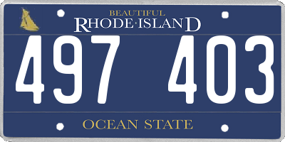 RI license plate 497403
