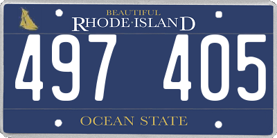 RI license plate 497405