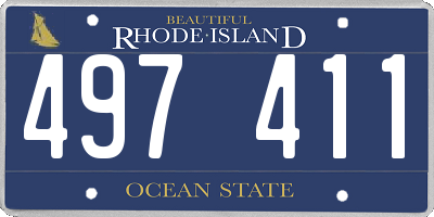 RI license plate 497411