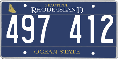 RI license plate 497412