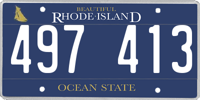RI license plate 497413