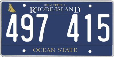 RI license plate 497415