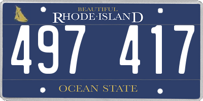 RI license plate 497417