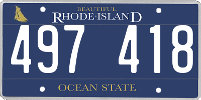 RI license plate 497418