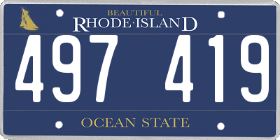 RI license plate 497419