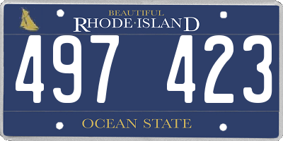 RI license plate 497423