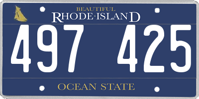RI license plate 497425