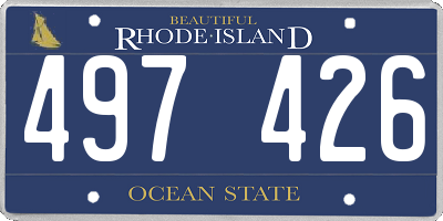 RI license plate 497426