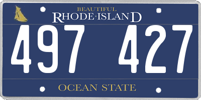 RI license plate 497427