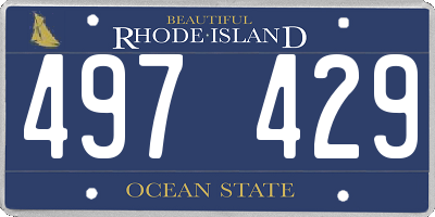 RI license plate 497429