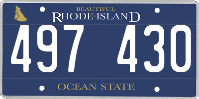 RI license plate 497430