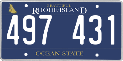 RI license plate 497431