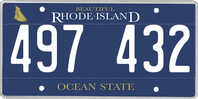 RI license plate 497432