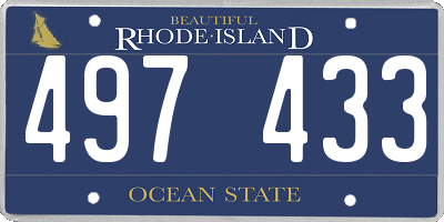 RI license plate 497433