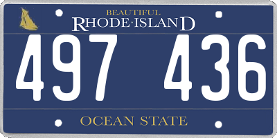 RI license plate 497436