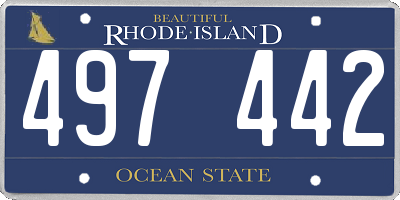 RI license plate 497442