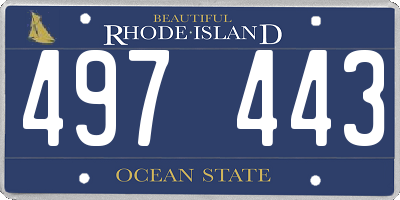 RI license plate 497443