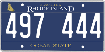 RI license plate 497444
