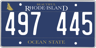 RI license plate 497445