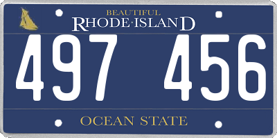 RI license plate 497456