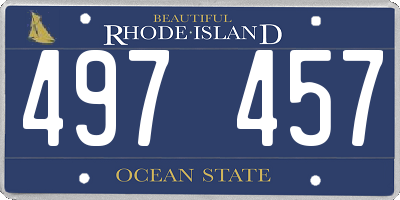 RI license plate 497457
