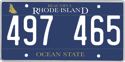 RI license plate 497465