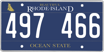 RI license plate 497466