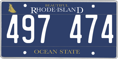 RI license plate 497474