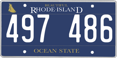 RI license plate 497486