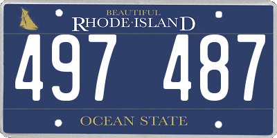RI license plate 497487