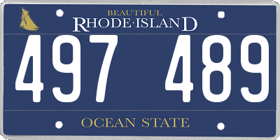 RI license plate 497489